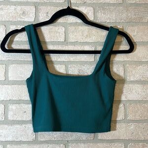 Glyder Cutting Edge Green Ribbed‎ Sports Bra Size XS